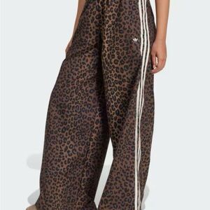Adidas Originals Leopard Print Wide-Leg Pants